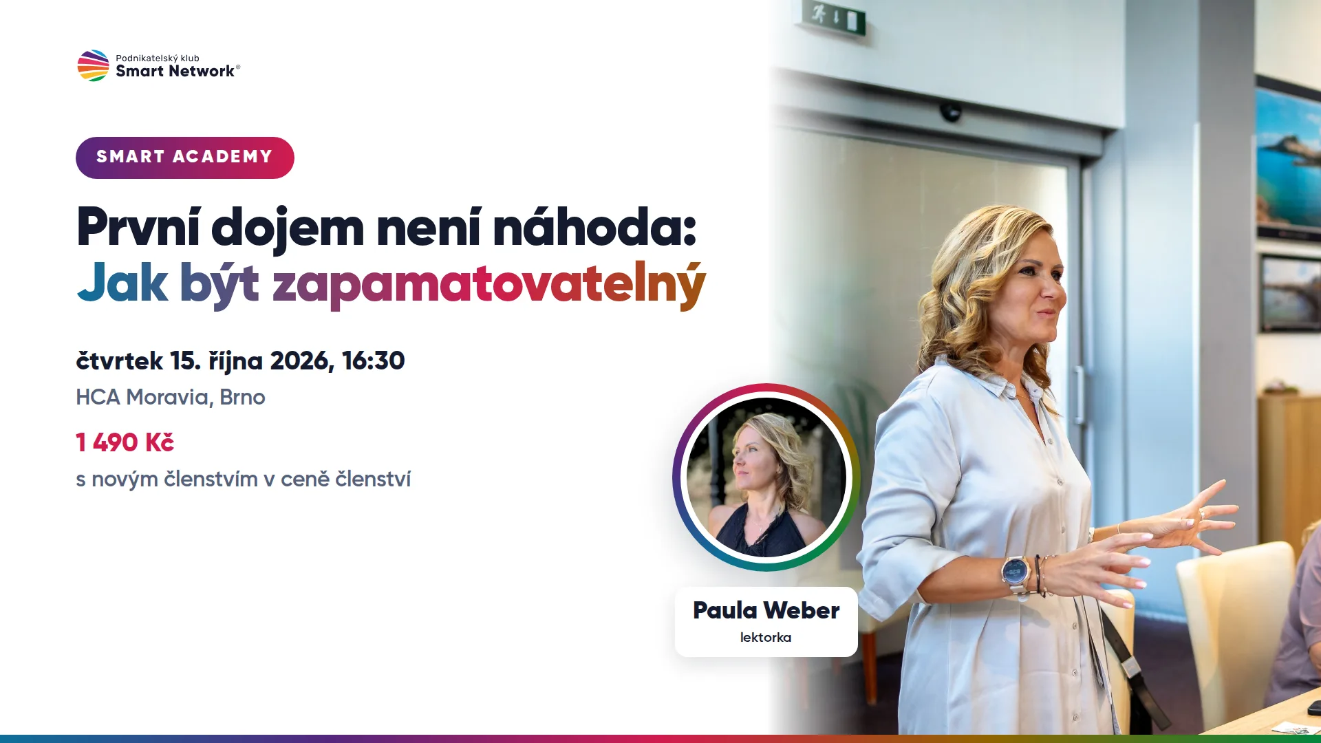 Smart Academy | čtvrtek 15.10.2026 | BRNO | HCA Moravia