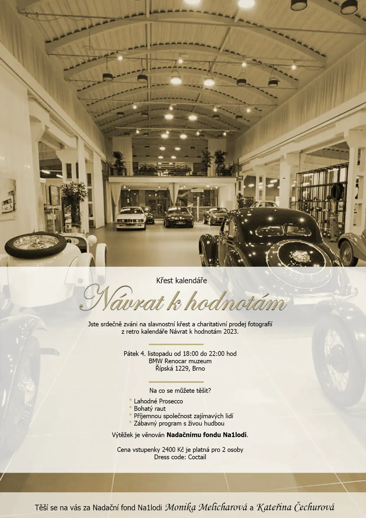 křest charitativního kalendáře Návrat k hodnotám, pátek 4. 11. 2022, 4. 11. 2022, BMW Renocar muzeum, Řípská 1229, Brno — networkingová akce podnikatelského klubu Smart Network. — fotka 1