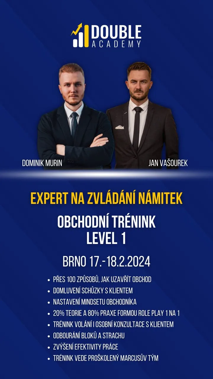 DOUBLE ACADEMY: Obchodní trénink, sobota 17.02.2024 - neděle 18.02.2024, 17. 2. 2024, Kamenná 835/13 639 00 Brno-střed-Štýřice — networkingová akce podnikatelského klubu Smart Network. — fotka 1